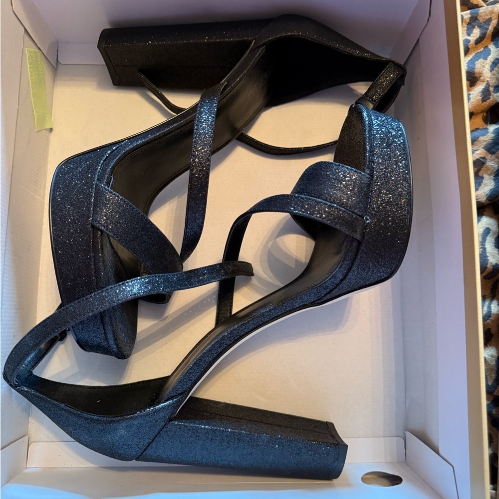 Michael Kors Tanner platform pixie fine glitter 40T0TNHS2D 9.5 black new in box